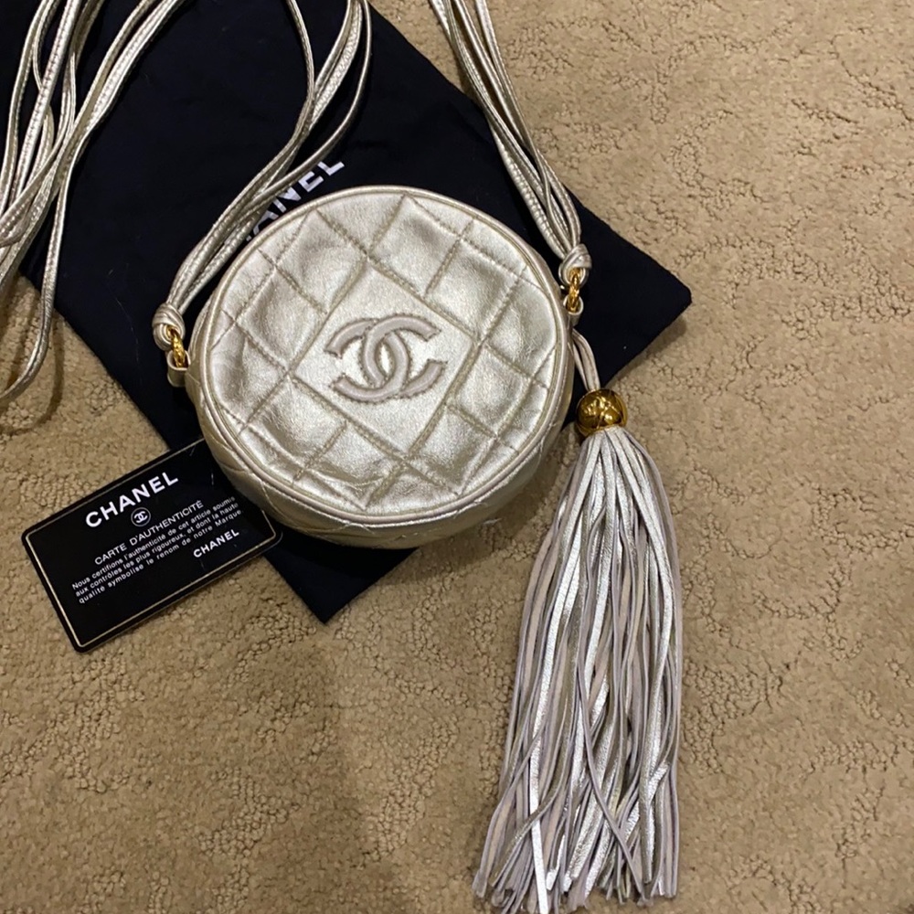 Perfect condition Chanel bag in light gold.